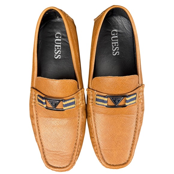 Guess Other - Guess Brown Leather Driving Loafers Men's 9.5 Slip On Moc Toe Shoes Slip on